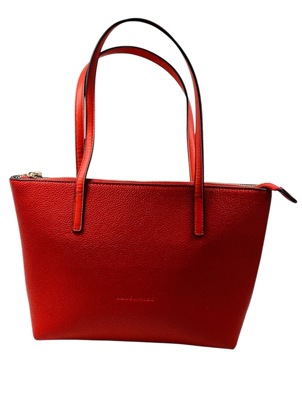 🐵 Louenhide Red Pebbled Tote with Dual Straps